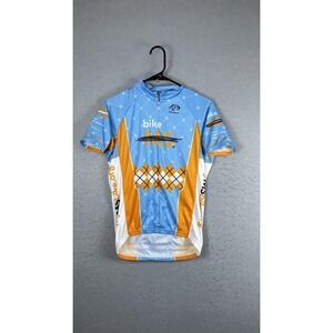 Primal Bike MS 2012 Cycling Jersey Mens Small Blue Orange 1/4 Zip Bike Shirt